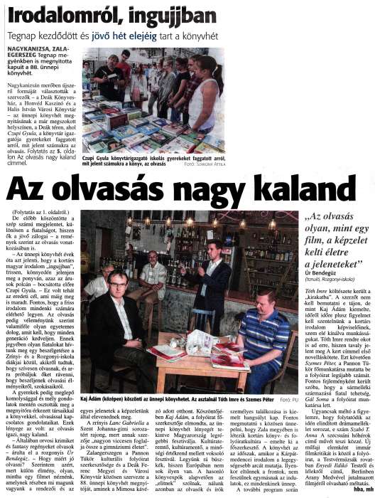 Zalai Hírlap 2017 06 09 132sz 01,05old - Ünnepi Könyvhét.jpg Zalai Hírlap 2017 06 09 132sz 01,05old - Ünnepi Könyvhét.jpg