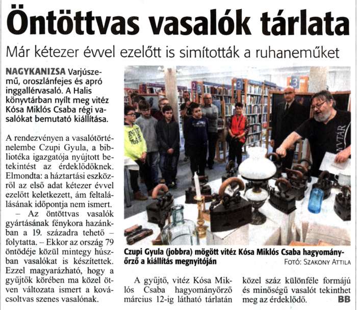 Zalai Hírlap 2019 02 14 038sz 16old - Öntöttvas vasalók tárlata.jpg Zalai Hírlap 2019 02 14 038sz 16old - Öntöttvas vasalók tárlata.jpg