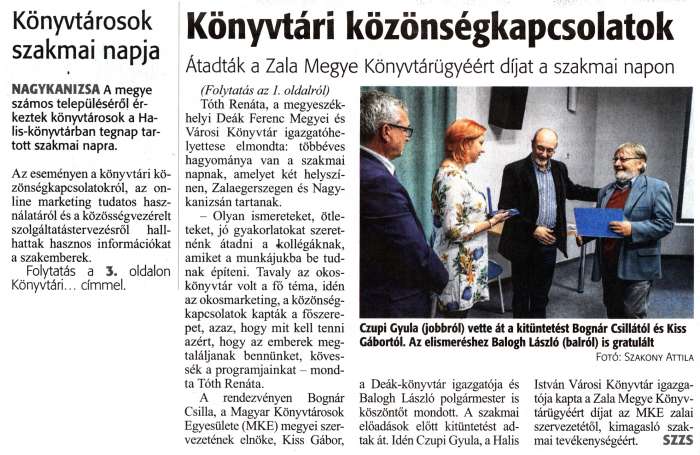 Zalai Hírlap 2019 11 26 274sz 01,03old - Könyvtári közönségkapcsolatok.jpg Zalai Hírlap 2019 11 26 274sz 01,03old - Könyvtári közönségkapcsolatok.jpg