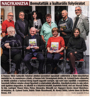 Zalai Hírlap 2022 11 11 263sz 16old - Bemutatták a kulturális folyóiratot.jpg Zalai Hírlap 2022 11 11 263sz 16old - Bemutatták a kulturális folyóiratot.jpg