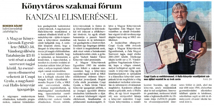 Zalai Hírlap 2023 08 12 087sz 04old - Könyvtáros szakmai fórum.jpg Zalai Hírlap 2023 08 12 087sz 04old - Könyvtáros szakmai fórum.jpg