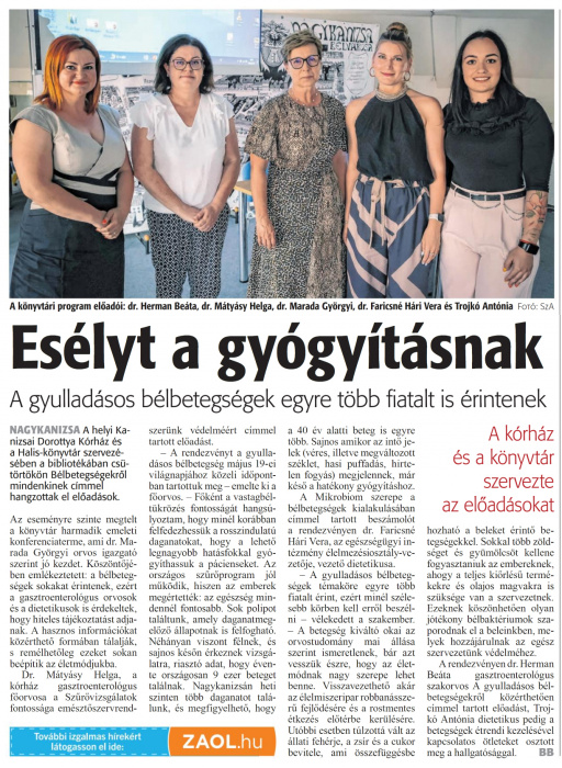Zalai Hírlap 2024 06 22 144sz 02old - Esélyt a gyógyításnak.jpg Zalai Hírlap 2024 06 22 144sz 02old - Esélyt a gyógyításnak.jpg